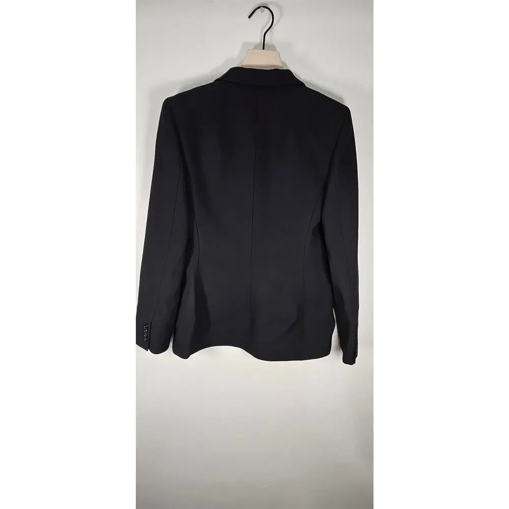 2290 Michael Kors Women Black Georginia Double Crepe‎ Blazer Jacker Size 8
